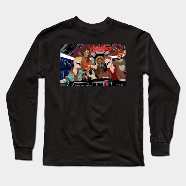 Space Smugglers Mix Up Long Sleeve T-Shirt by CuddleswithCatsArt